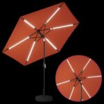 vidaXL Záhradný slnečník s LED svetlami a základňou 270 x 270 cm – Obrázok 4