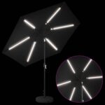 vidaXL Záhradný slnečník s LED svetlami a základňou 270 x 270 cm – Obrázok 4