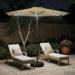 vidaXL Záhradný slnečník s LED svetlami a základňou 270 x 270 cm – Obrázok 3