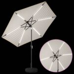 vidaXL Záhradný slnečník s LED svetlami a základňou 270 x 270 cm – Obrázok 5
