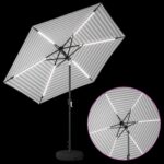 vidaXL Záhradný slnečník s LED svetlami a základňou 270 x 270 cm – Obrázok 4