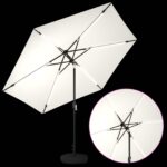 vidaXL Záhradný slnečník s LED svetlami a základňou 300 x 300 cm – Obrázok 4