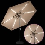vidaXL Záhradný slnečník s LED svetlami a základňou 300 x 300 cm – Obrázok 4