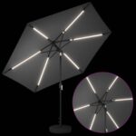 vidaXL Záhradný slnečník s LED svetlami a základňou 300 x 300 cm – Obrázok 4