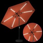 vidaXL Záhradný slnečník s LED svetlami a základňou 300 x 300 cm – Obrázok 4