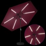 vidaXL Záhradný slnečník s LED svetlami a základňou 300 x 300 cm – Obrázok 4