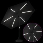 vidaXL Záhradný slnečník s LED svetlami a základňou 300 x 300 cm – Obrázok 4