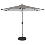 vidaXL Záhradný slnečník s LED svetlami a základňou 300 x 300 cm – Obrázok 2