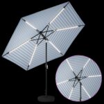 vidaXL Záhradný slnečník s LED svetlami a základňou 300 x 300 cm – Obrázok 4