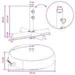 vidaXL Patio podstavec pre slnečník 60 x 60 cm Oceľ Čierna – Obrázok 8
