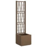 vidaXL Záhradný kvetináč s trellis Hnedá 36 x 36 x 140 cm PP – Obrázok 2