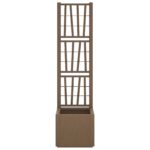vidaXL Záhradný kvetináč s trellis Hnedá 36 x 36 x 140 cm PP – Obrázok 3