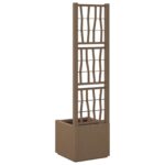 vidaXL Záhradný kvetináč s trellis Hnedá 36 x 36 x 140 cm PP – Obrázok 5