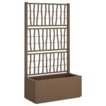 vidaXL Záhradný kvetináč s trellis Hnedá 80 x 36 x 140 cm PP – Obrázok 2