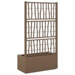 vidaXL Záhradný kvetináč s trellis Hnedá 80 x 36 x 140 cm PP – Obrázok 5