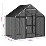 vidaXL Klietka pre vtákov Strieborná 181,5 x 110,5 x 173,5 cm – Obrázok 9