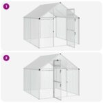 vidaXL Klietka pre vtákov Strieborná 181,5 x 221 x 173,5 cm – Obrázok 8