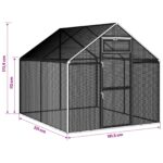 vidaXL Klietka pre vtákov Strieborná 181,5 x 221 x 173,5 cm – Obrázok 9