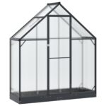 vidaXL Záhradný skleník s dverami Antracitová 183,5 x 63,5 x 207 cm – Obrázok 2