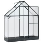 vidaXL Záhradný skleník s dverami Antracitová 183,5 x 63,5 x 207 cm – Obrázok 3