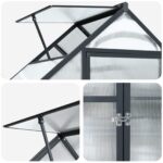 vidaXL Záhradný skleník s dverami Antracitová 183,5 x 63,5 x 207 cm – Obrázok 7