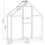 vidaXL Záhradný skleník s dverami Antracitová 183,5 x 63,5 x 207 cm – Obrázok 8