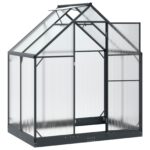 vidaXL Záhradný skleník s dverami Antracitová 183,5 x 123 x 207 cm – Obrázok 3
