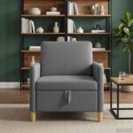 vidaXL Sofa s úložným priestorom Tmavosivá 72 x 78 x 87 cm Polyester – Obrázok 3