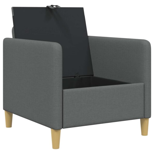 vidaXL Sofa s úložným priestorom Tmavosivá 72 x 78 x 87 cm Polyester – Obrázok 4