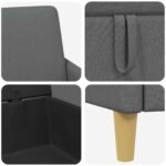 vidaXL Sofa s úložným priestorom Tmavosivá 72 x 78 x 87 cm Polyester – Obrázok 7