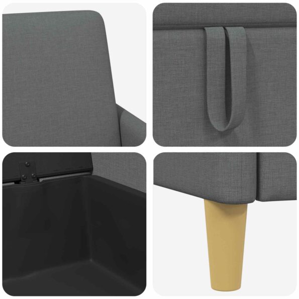 vidaXL Sofa s úložným priestorom Tmavosivá 72 x 78 x 87 cm Polyester – Obrázok 7