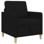 vidaXL Sofa s úložným priestorom Čierna 72 x 78 x 87 cm Polyester – Obrázok 2