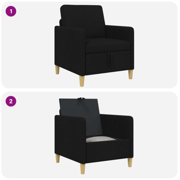 vidaXL Sofa s úložným priestorom Čierna 72 x 78 x 87 cm Polyester – Obrázok 8