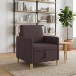 vidaXL Sofa s úložným priestorom Tmavohnedá 72 x 78 x 87 cm Polyester – Obrázok 3
