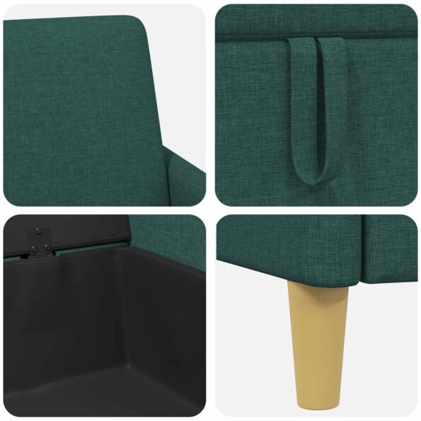 vidaXL Sofa s úložným priestorom Tmavozelená 72 x 78 x 87 cm Polyester – Obrázok 7