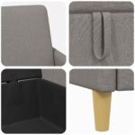 vidaXL Sofa s úložným priestorom Sivohnedá 72 x 78 x 87 cm Polyester – Obrázok 7