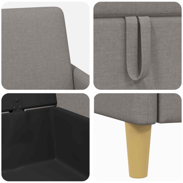 vidaXL Sofa s úložným priestorom Sivohnedá 72 x 78 x 87 cm Polyester – Obrázok 7
