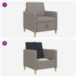 vidaXL Sofa s úložným priestorom Sivohnedá 72 x 78 x 87 cm Polyester – Obrázok 8