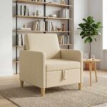 vidaXL Sofa s úložným priestorom Krémová 72 x 78 x 87 cm Polyester – Obrázok 3