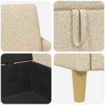 vidaXL Sofa s úložným priestorom Krémová 72 x 78 x 87 cm Polyester – Obrázok 7
