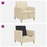 vidaXL Sofa s úložným priestorom Krémová 72 x 78 x 87 cm Polyester – Obrázok 8