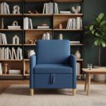vidaXL Sofa s úložným priestorom Modrá 72 x 78 x 87 cm Polyester – Obrázok 3