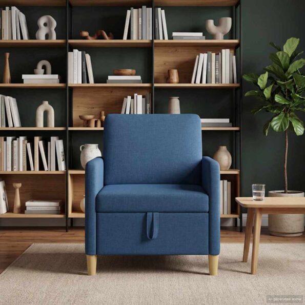 vidaXL Sofa s úložným priestorom Modrá 72 x 78 x 87 cm Polyester – Obrázok 3