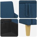 vidaXL Sofa s úložným priestorom Modrá 72 x 78 x 87 cm Polyester – Obrázok 7