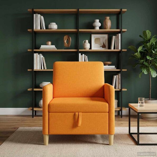 vidaXL Sofa s úložným priestorom Tmavá žltá 72 x 78 x 87 cm Polyester – Obrázok 3