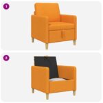 vidaXL Sofa s úložným priestorom Tmavá žltá 72 x 78 x 87 cm Polyester – Obrázok 8