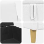 vidaXL Sofa s úložným priestorom Biela 72 x 78 x 87 cm Polyester – Obrázok 7