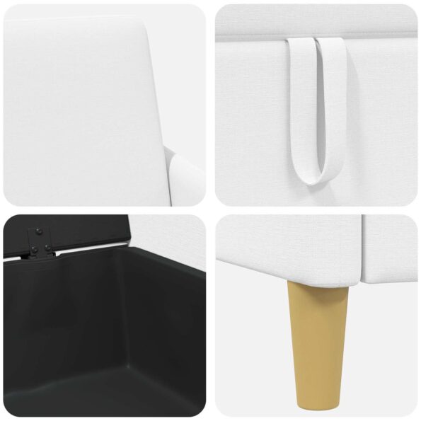 vidaXL Sofa s úložným priestorom Biela 72 x 78 x 87 cm Polyester – Obrázok 7