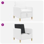vidaXL Sofa s úložným priestorom Biela 72 x 78 x 87 cm Polyester – Obrázok 8
