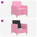 vidaXL Sofa s úložným priestorom Ružová 72 x 78 x 87 cm Polyester – Obrázok 8